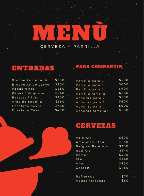 menu